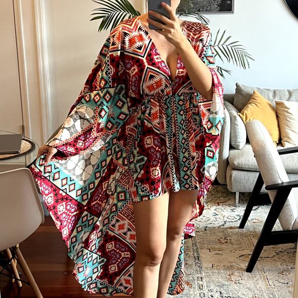 Asos romper with train size 8 printed multi white blue - Picture 2 of 8